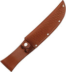 Sheath Fixed Blade Knife Sheath, Brown basketweave leather,Fits up to 6in blade